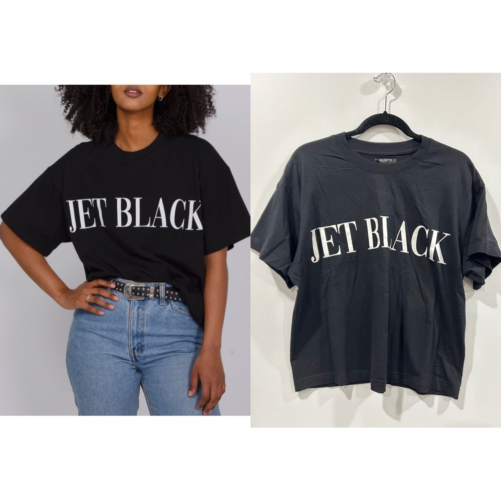 XS/S NEW Brunette The Label ‘Jet Black’ Heavyweight Boxy Tee